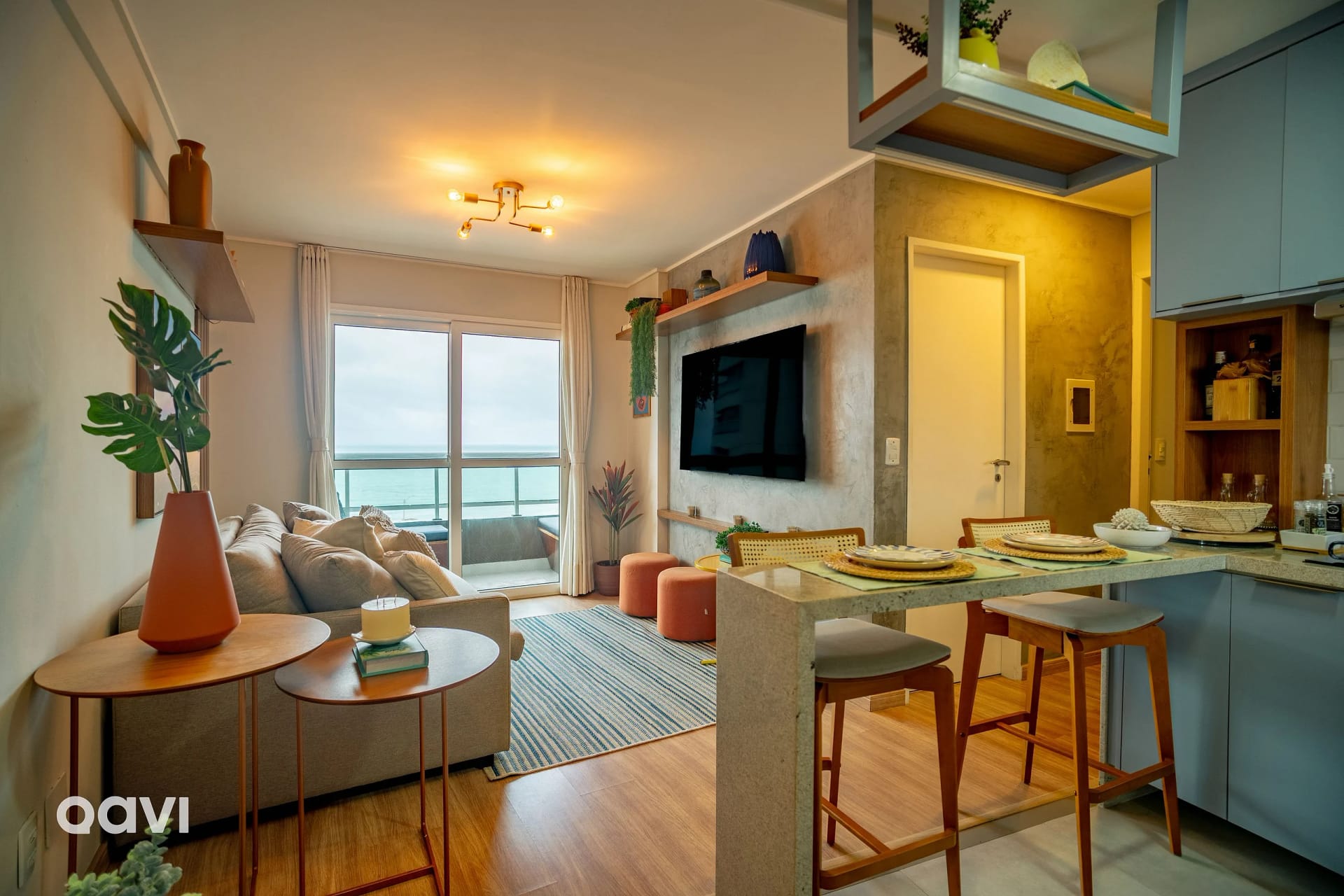 Living Room — Flat em Ponta Negra no Pontamares by Qavi