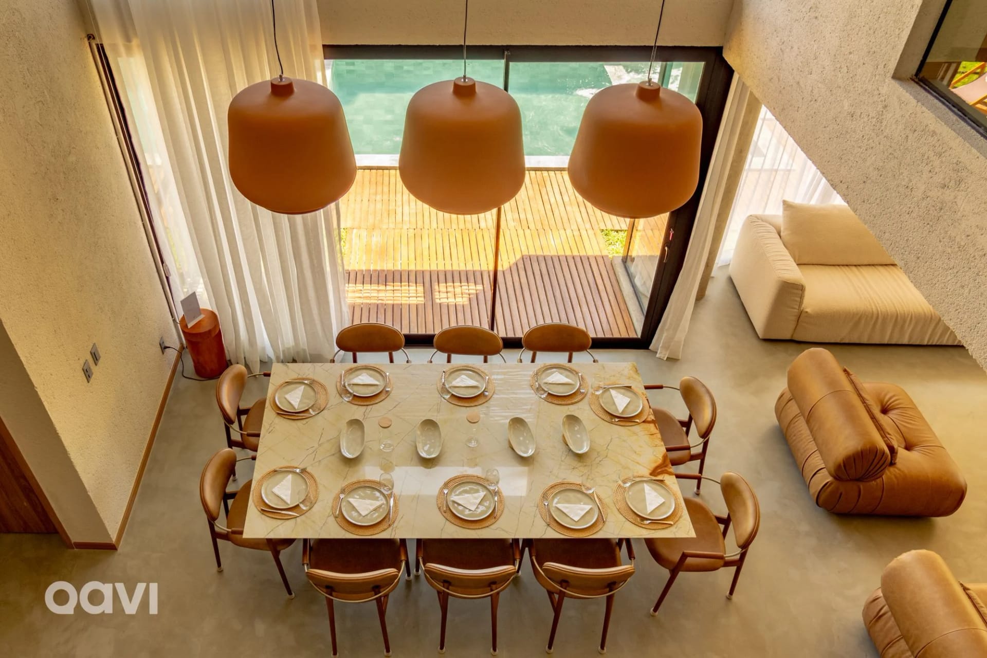 Dining area — Casa com Piscina em Condomínio Beira Mar by Qavi