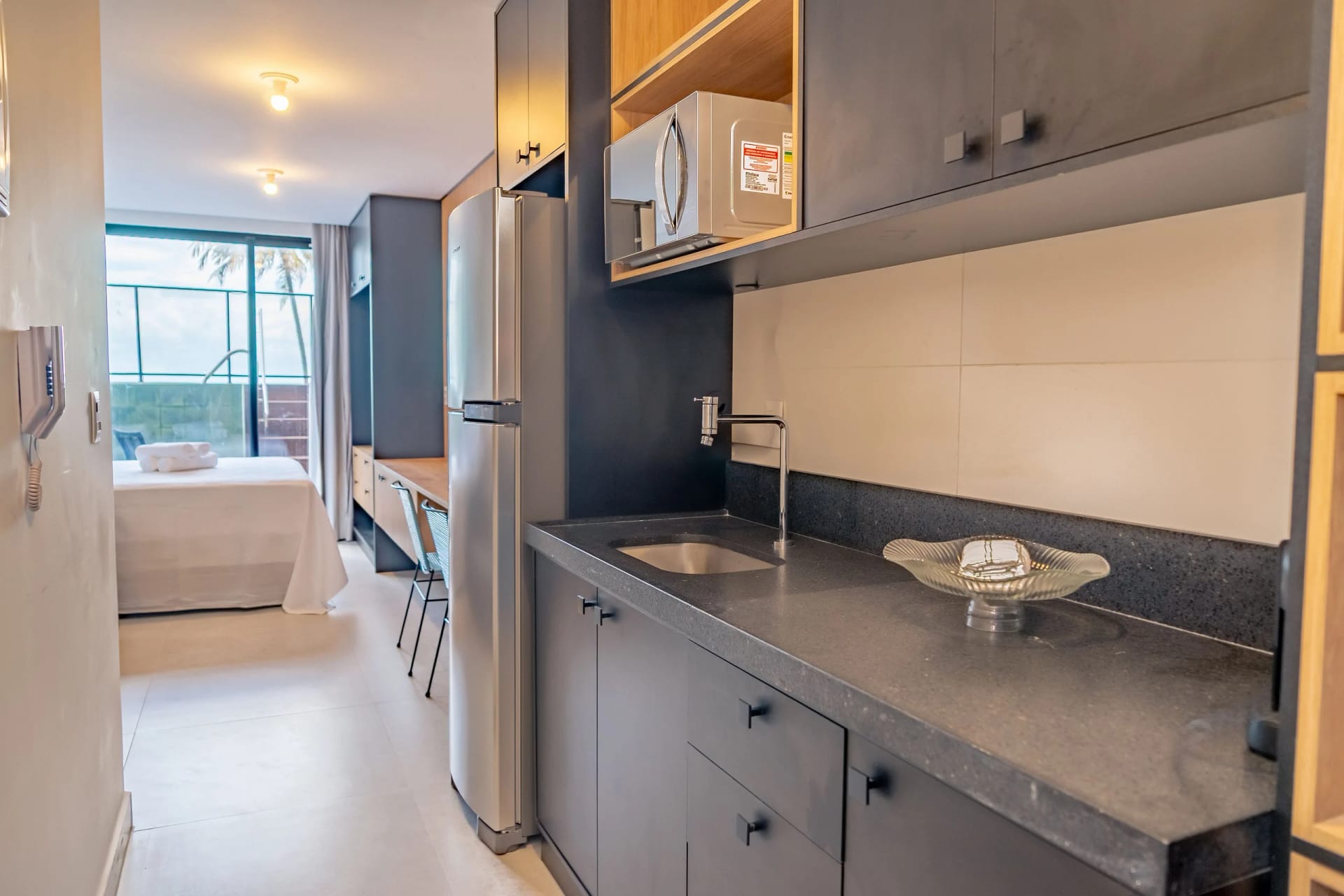 Cozinha ou kitnet — Flat Beira Mar no Intermares Sun Smart 005 - QAVI