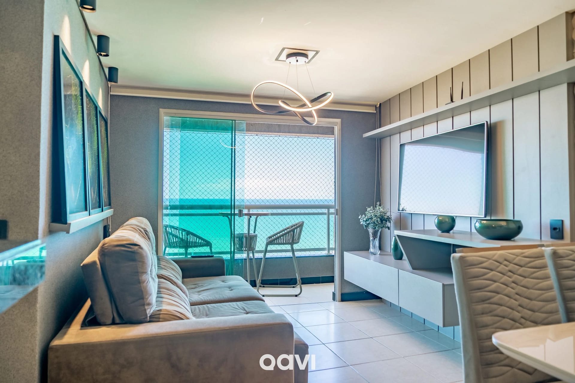 Sala de Estar — Ap Vista Mar no Duna Barcane by QAVI