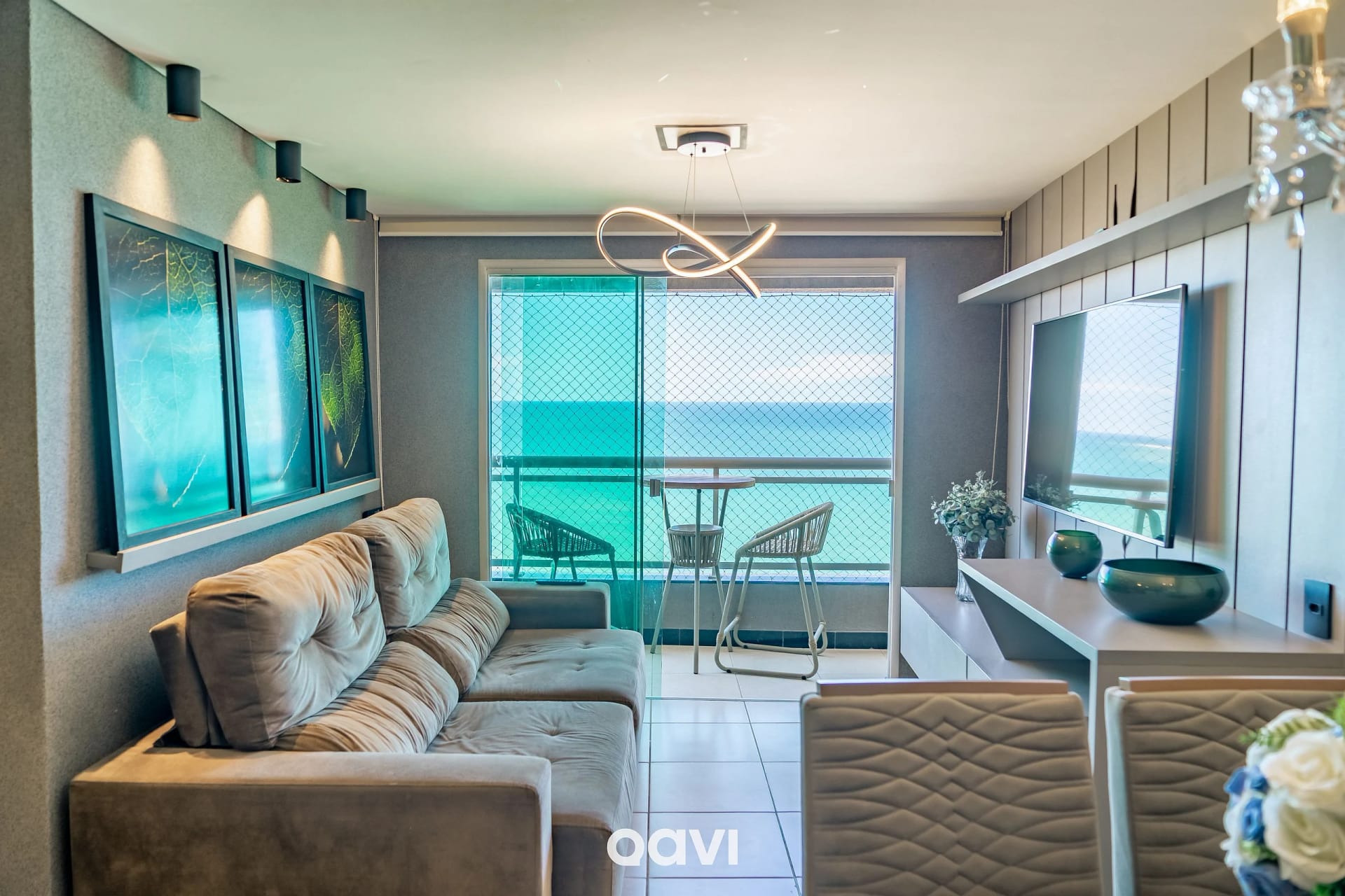 Sala de Estar — Ap Vista Mar no Duna Barcane by QAVI