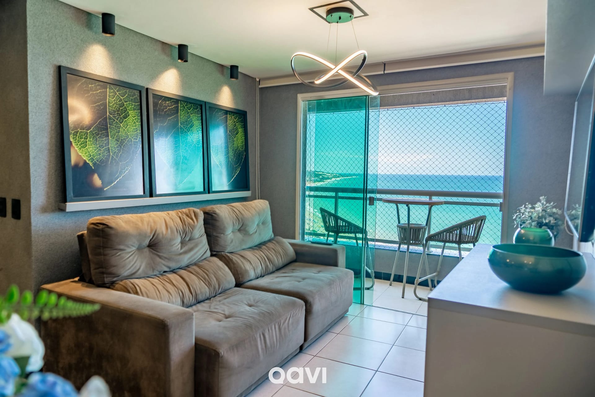 Sala de Estar — Ap Vista Mar no Duna Barcane by QAVI