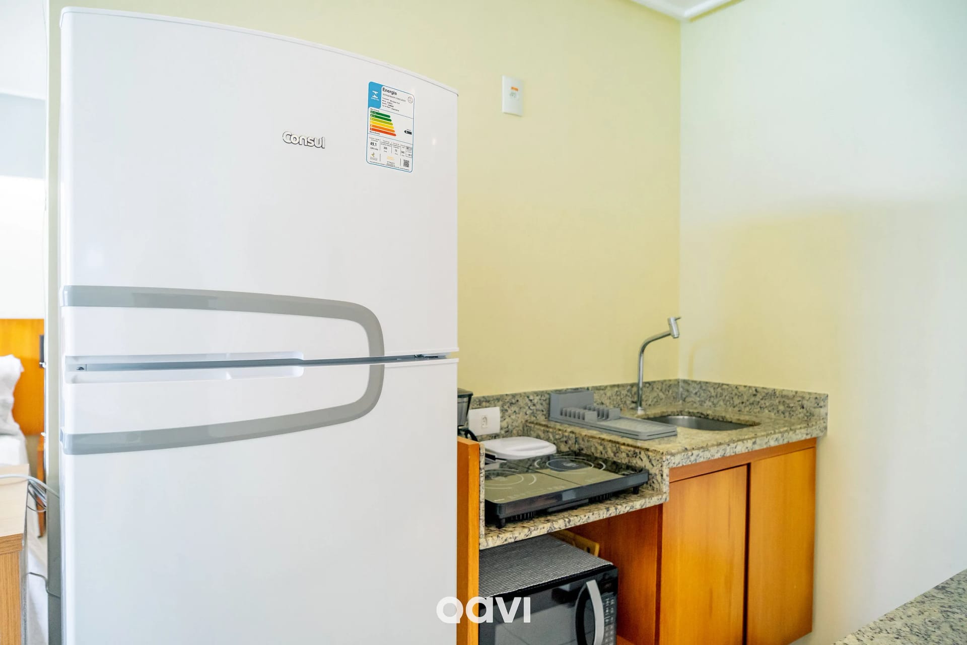 Cocina o kitnet — Flat vista mar em Petrópolis by Qavi
