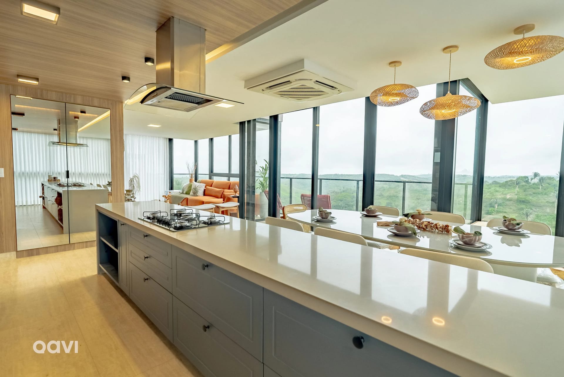 Kitchen or kitchenette — Casa de alto padrão no Reserva Alteza by QAVI