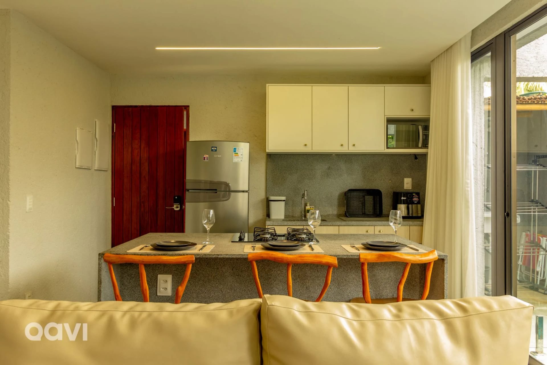 Lounge compartilhado / Sala de TV — Apartamento em condomínio Tamoná 06 by Qavi