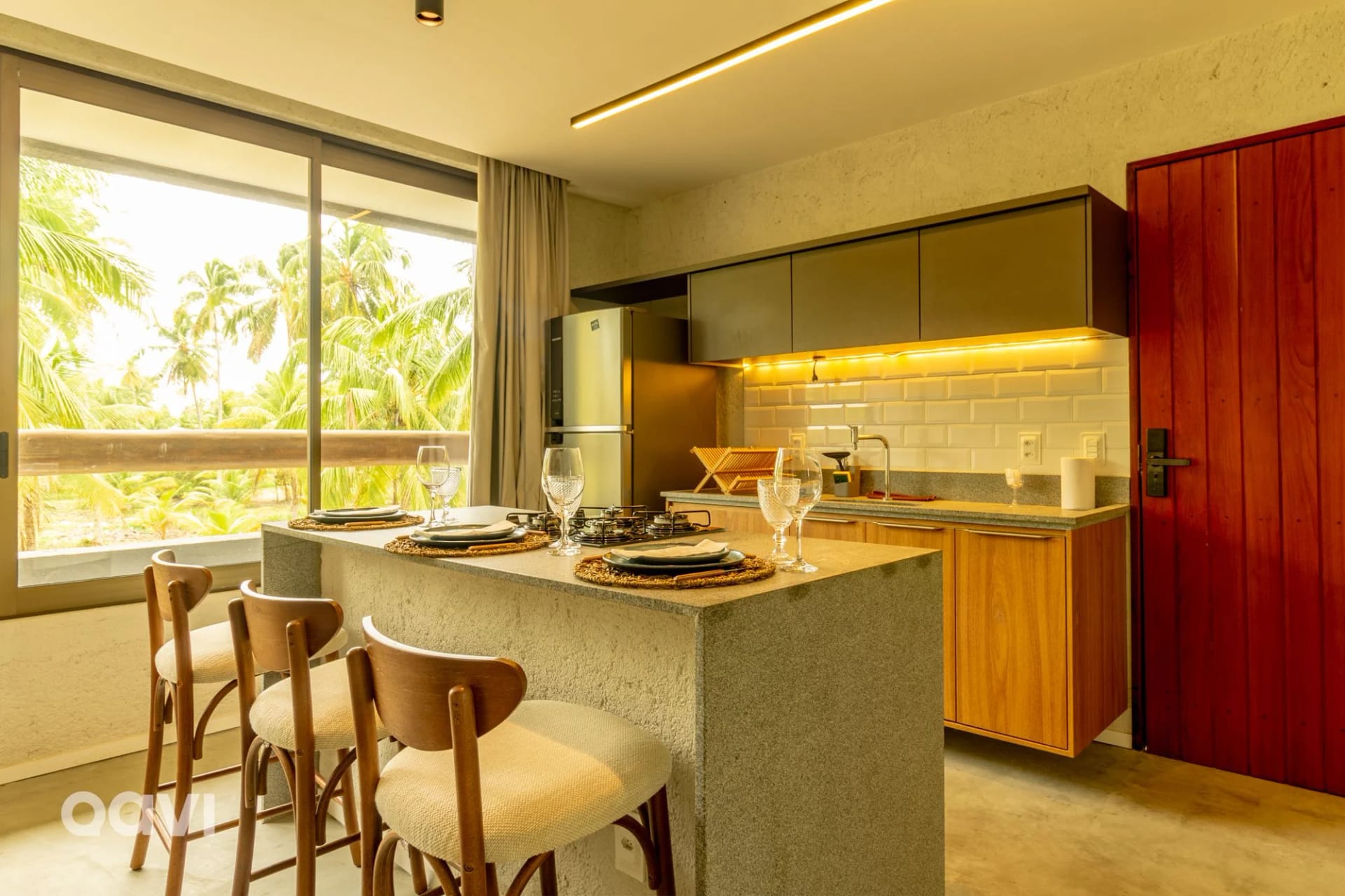 Kitchen or kitchenette — Flat com Piscina no Rooftop em Milagres by Qavi