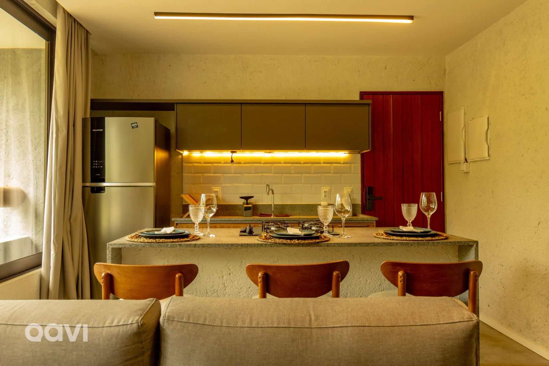 Kitchen or kitchenette — Flat com Piscina no Rooftop em Milagres by Qavi