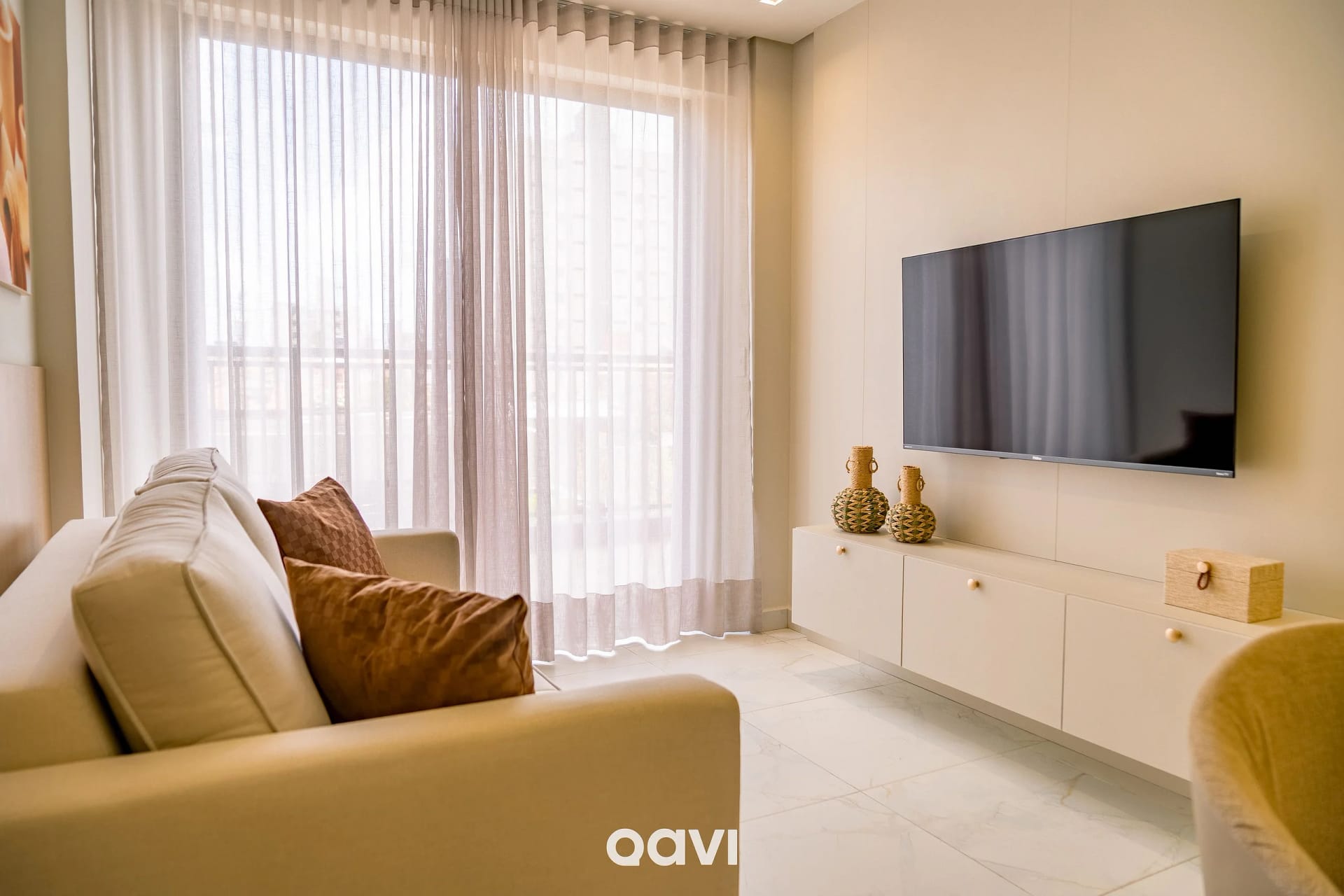 Sala de Estar — Apartamento com Varanda Mindset Manaíra by Qavi