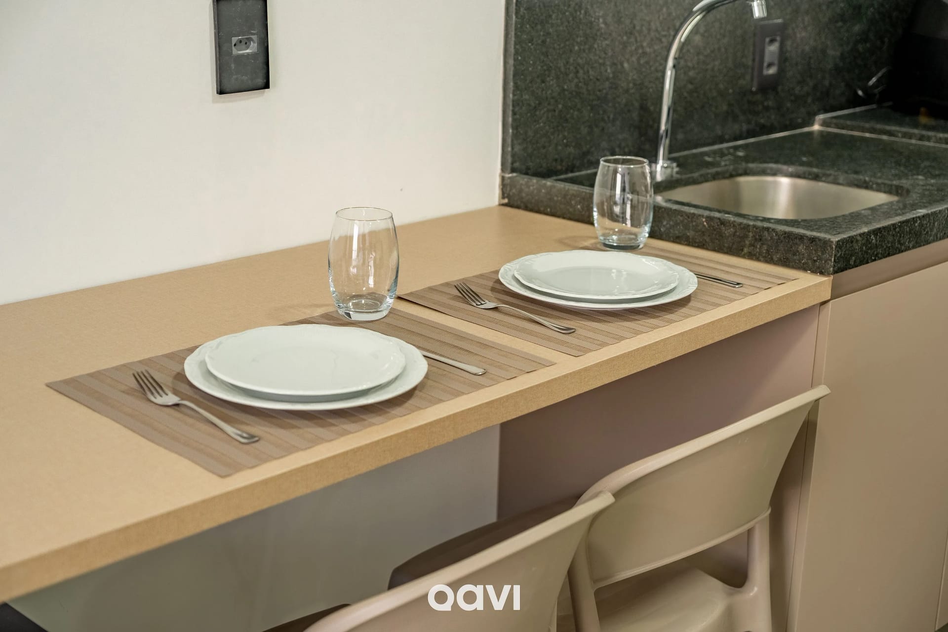 Kitchen or kitchenette — Studio Superior Emunah Ponta de Campina by Qavi