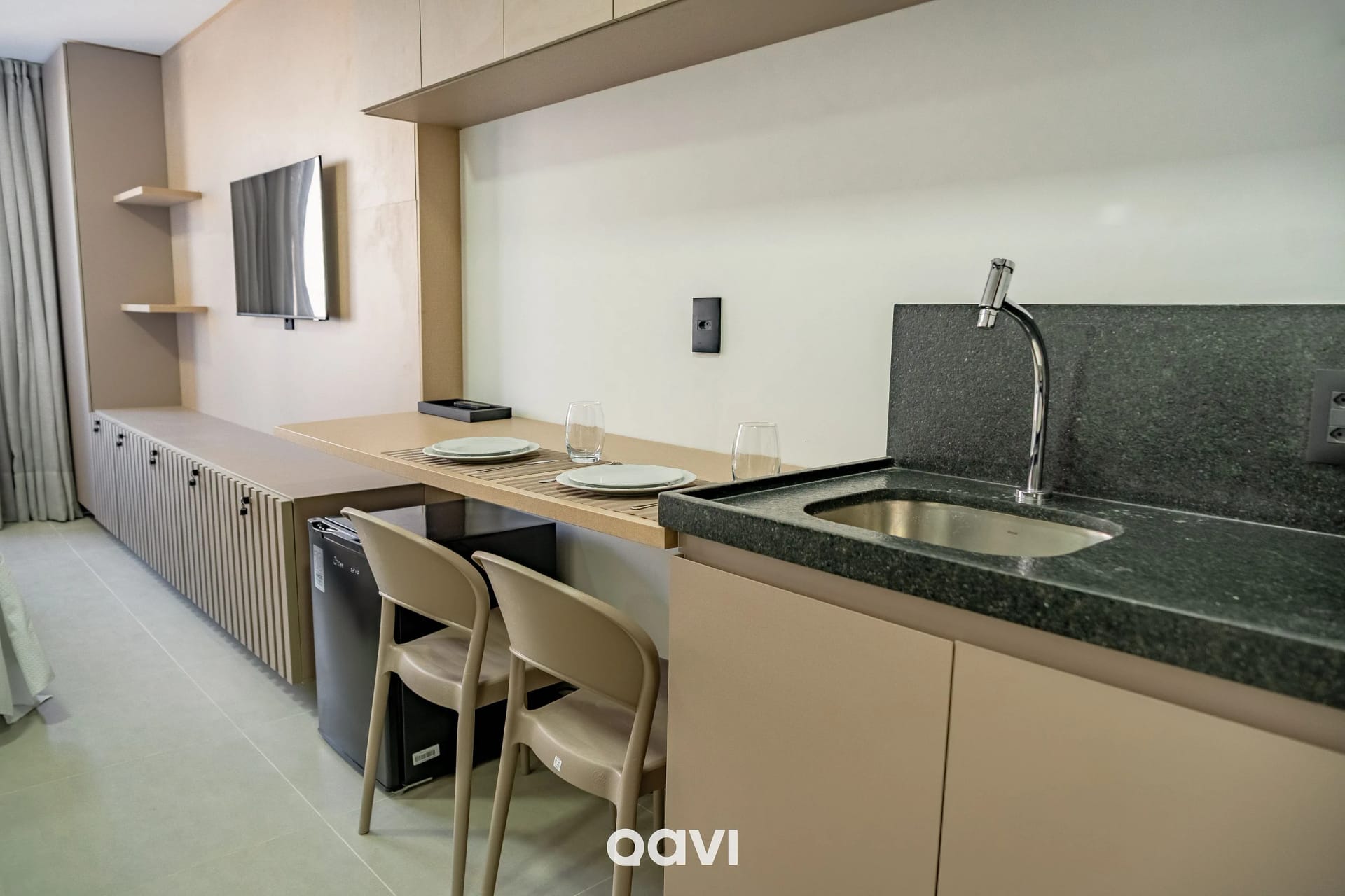 Kitchen or kitchenette — Studio Superior Emunah Ponta de Campina by Qavi