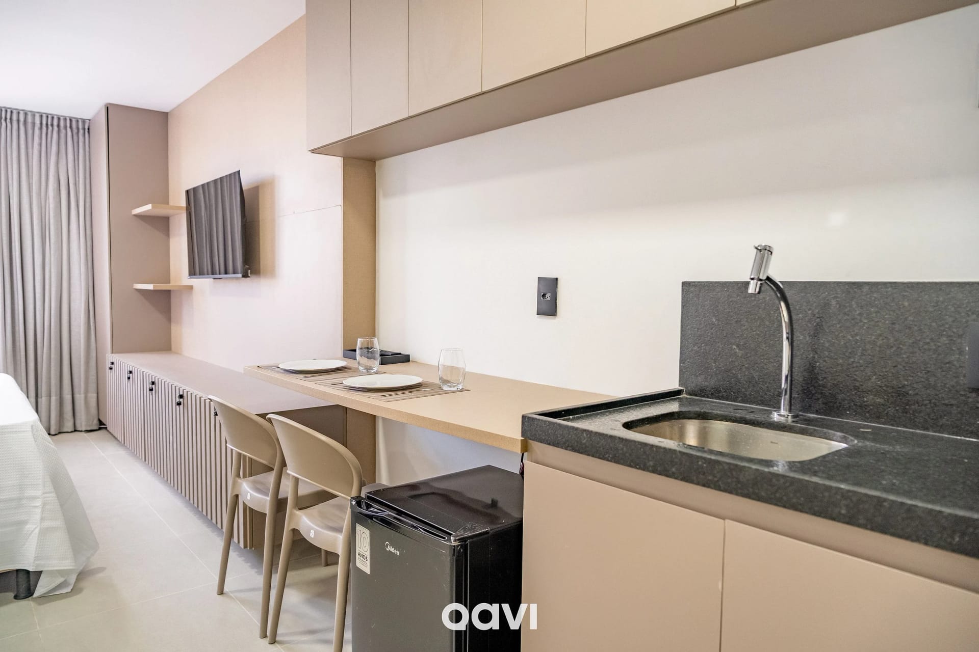 Kitchen or kitchenette — Studio Superior Emunah Ponta de Campina by Qavi