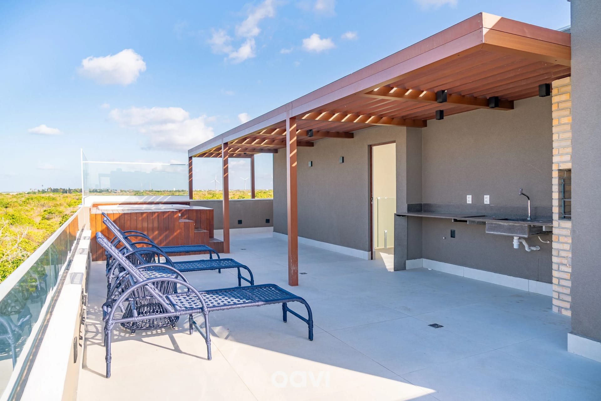 Varanda / Terraço — Casa de Luxo com Jacuzzi em Gostoso by Qavi