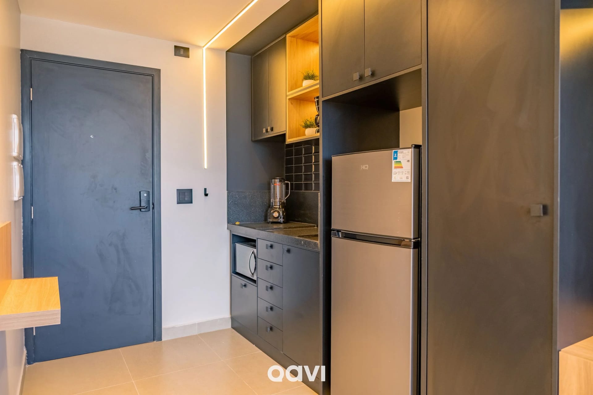 Cocina o kitnet — Studio VIsta Mar Emunah Ponta de Campina by Qavi