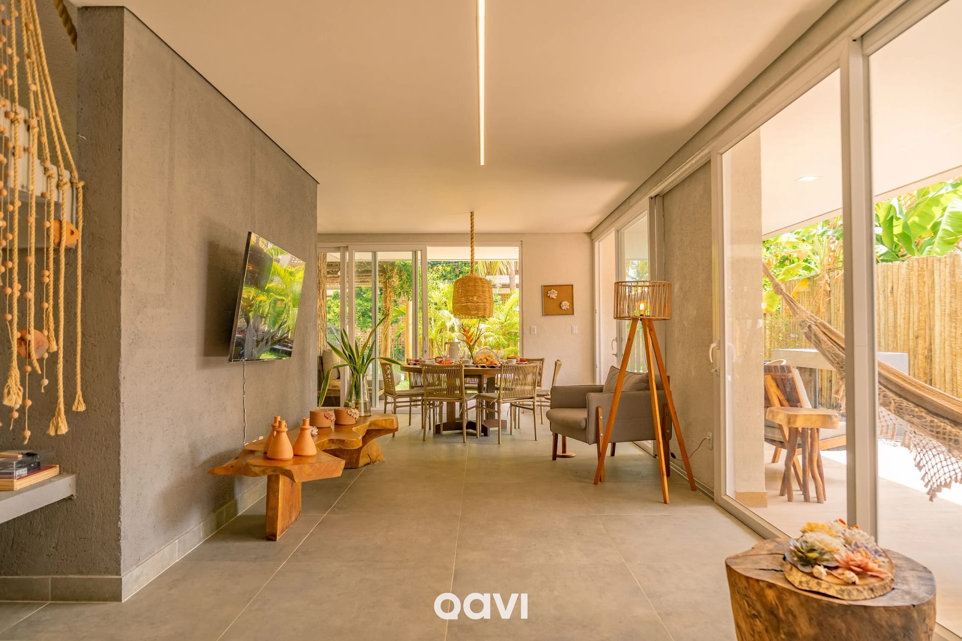 Sala de Estar — Casa com Piscina Cond Beira-Mar Milagres Qavi
