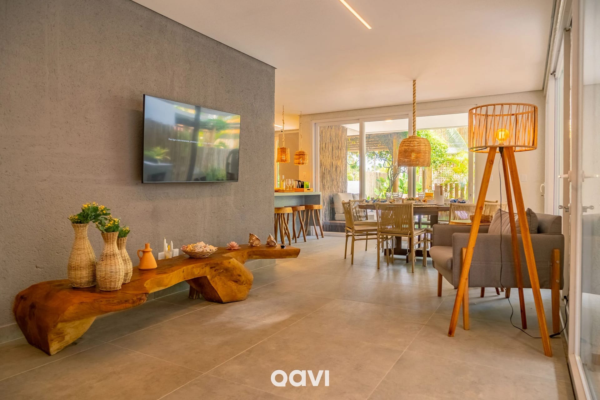 Sala de Estar — Casa com Piscina em Cond Beira Mar Milagres Qavi