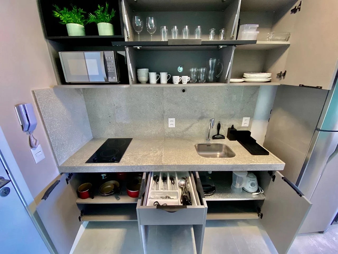 Cocina o kitnet — Studio em Maceió Sky Concept by Qavi