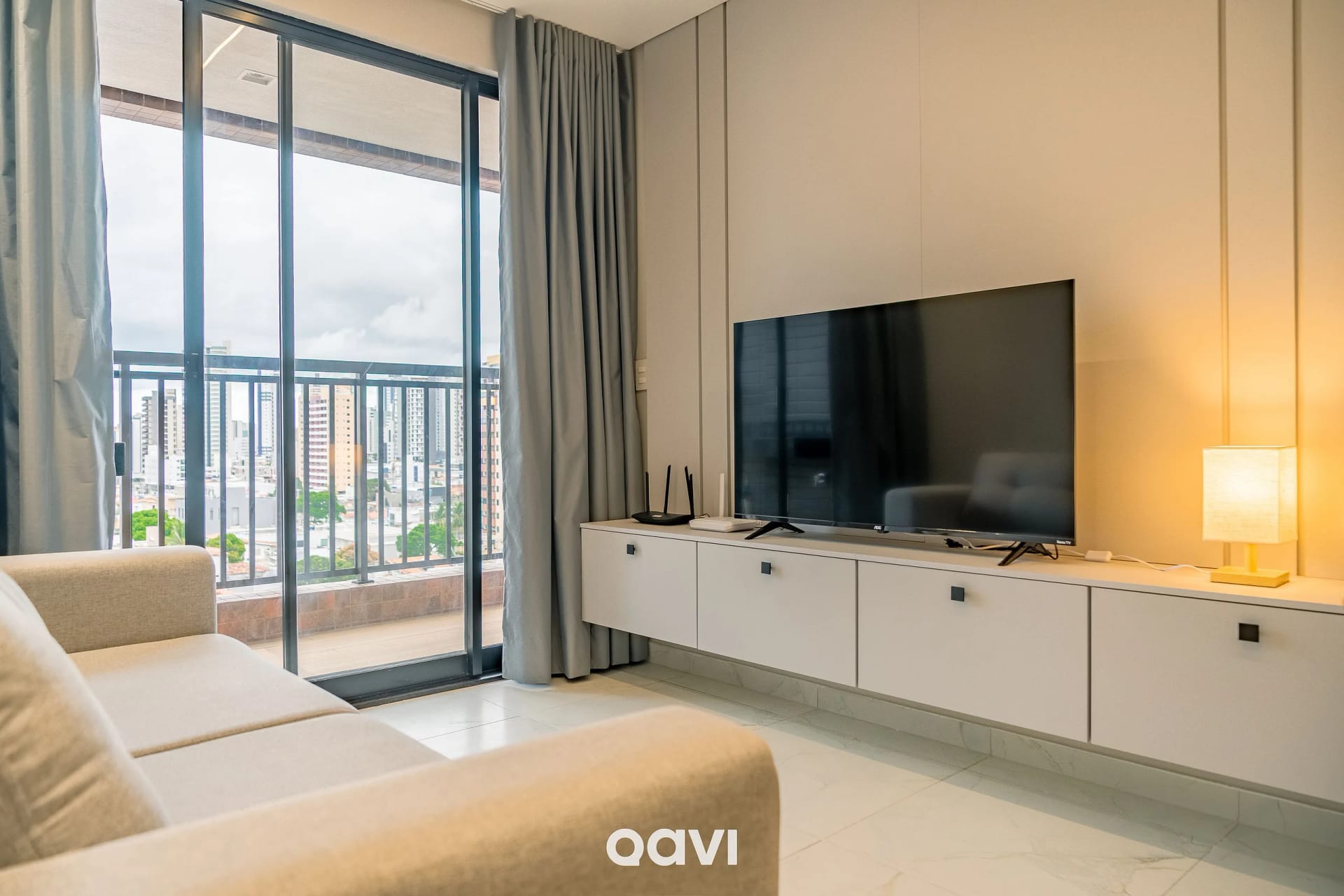 Sala de Estar — Apartamento com Varanda Mindset Manaíra by Qavi