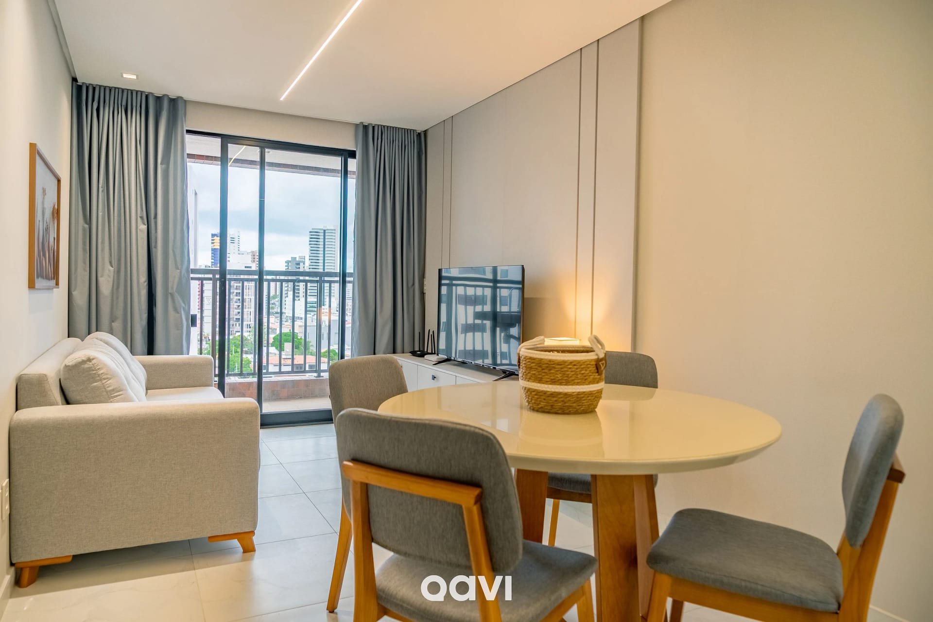 Sala de Estar — Apartamento com Varanda Mindset Manaíra by Qavi