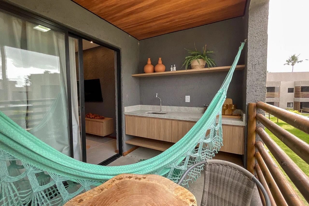 Varanda / Terraço — Apartamento Varanda Manatee em Milagres by Qavi