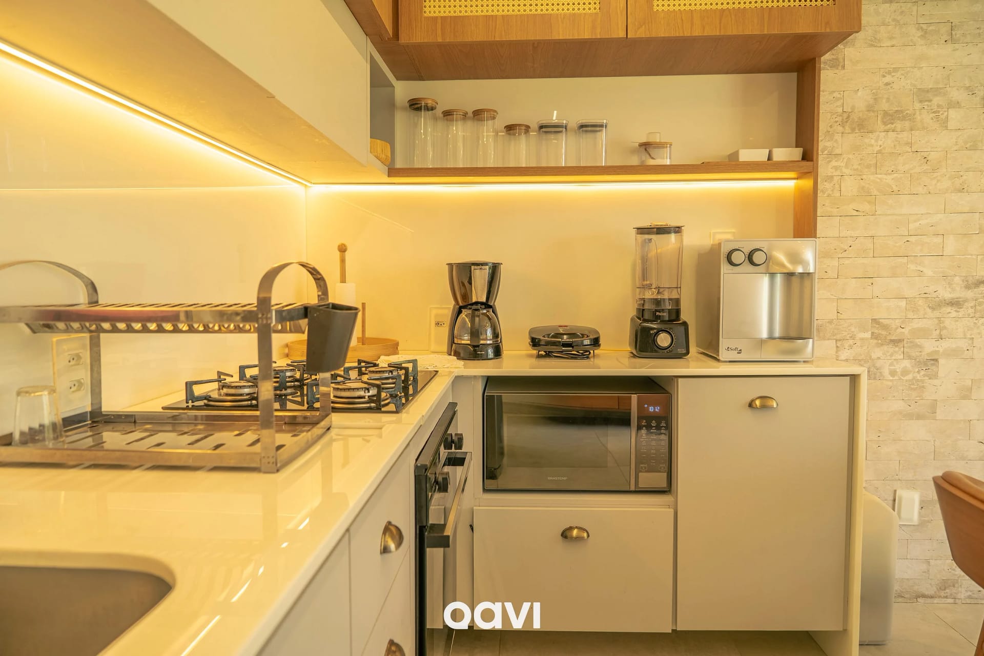 Cozinha ou kitnet — Triplex à Beira-Mar com Vista em Pirangi by Qavi