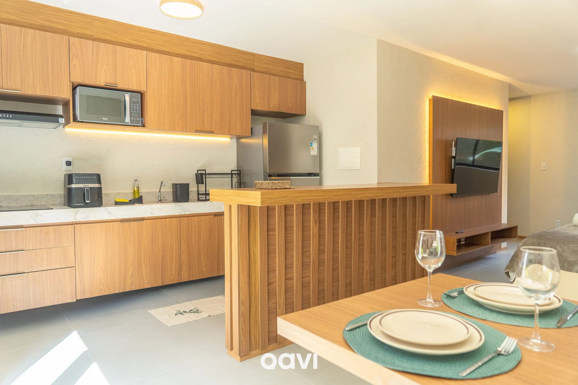 Cocina o kitnet — Studio Design na Praia do Patacho Milagres by Qavi