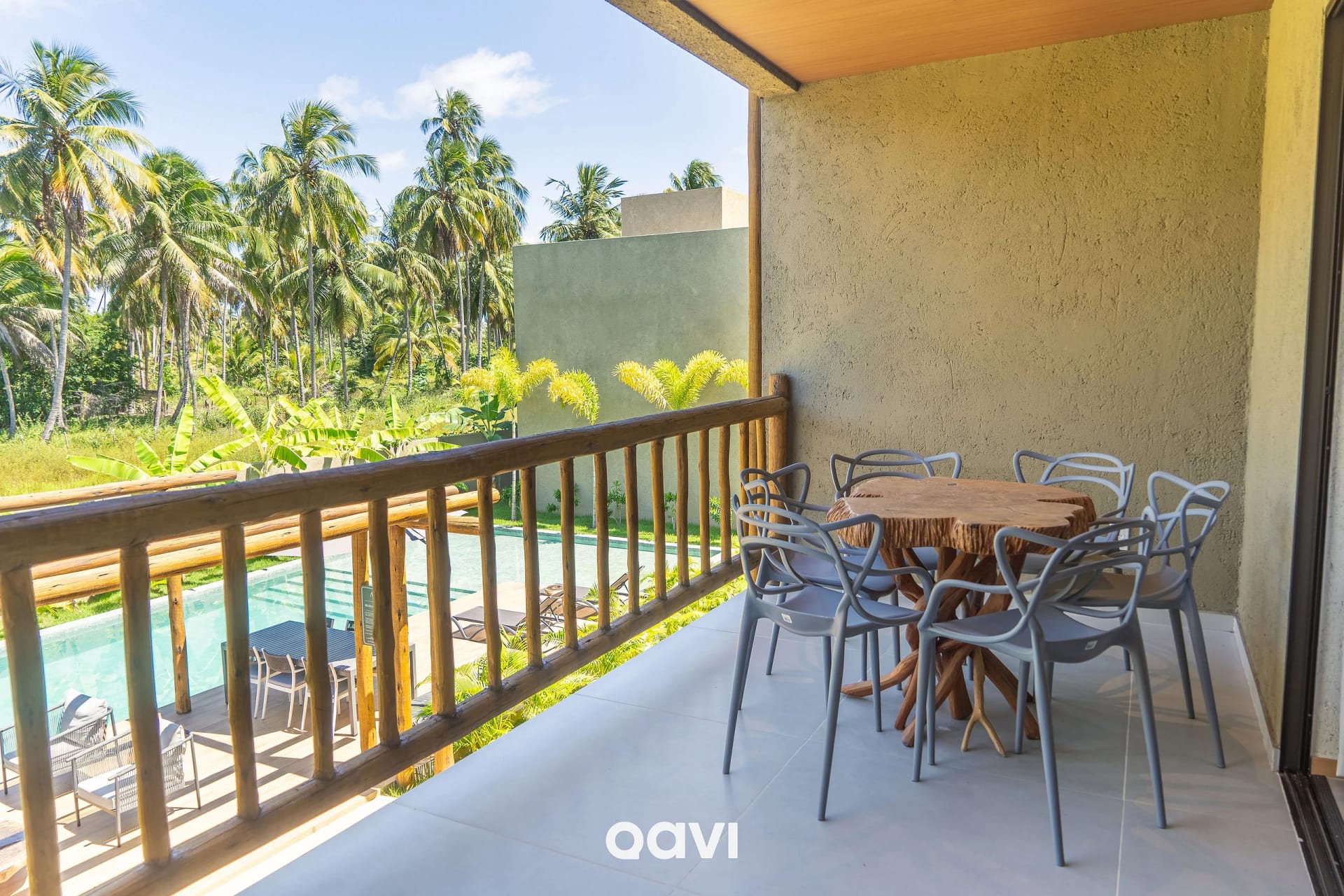 Balcony / Terrace — Apartamento Vista Piscina Azuk Patacho by Qavi