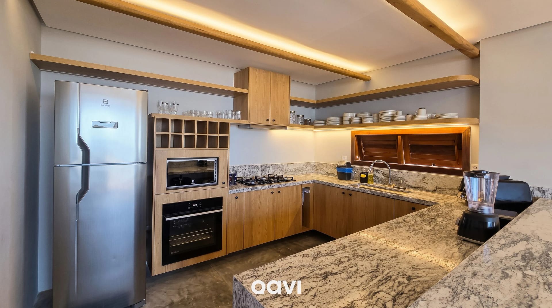 Kitchen or kitchenette — Chalé Buriti Vila Mar Resort by Qavi