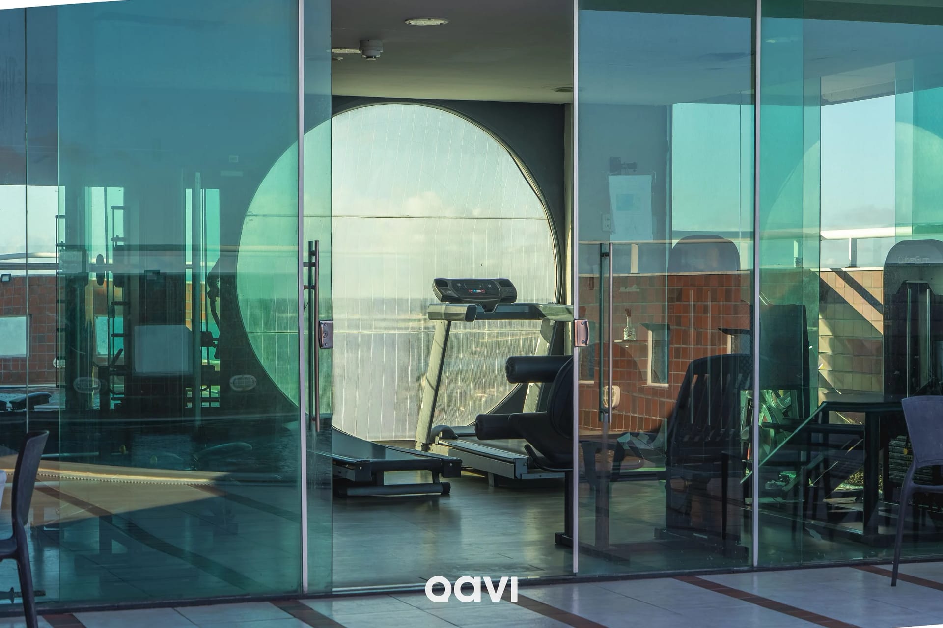 Gimnasio / Espacio Fitness — Flat em Petrópolis Vista Parcial Mar - Qavi