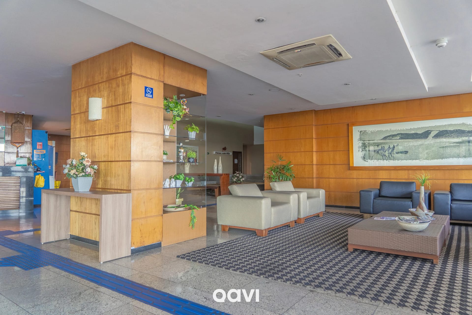 Lobby o Recepción — Flat em Petrópolis Vista Parcial Mar - Qavi