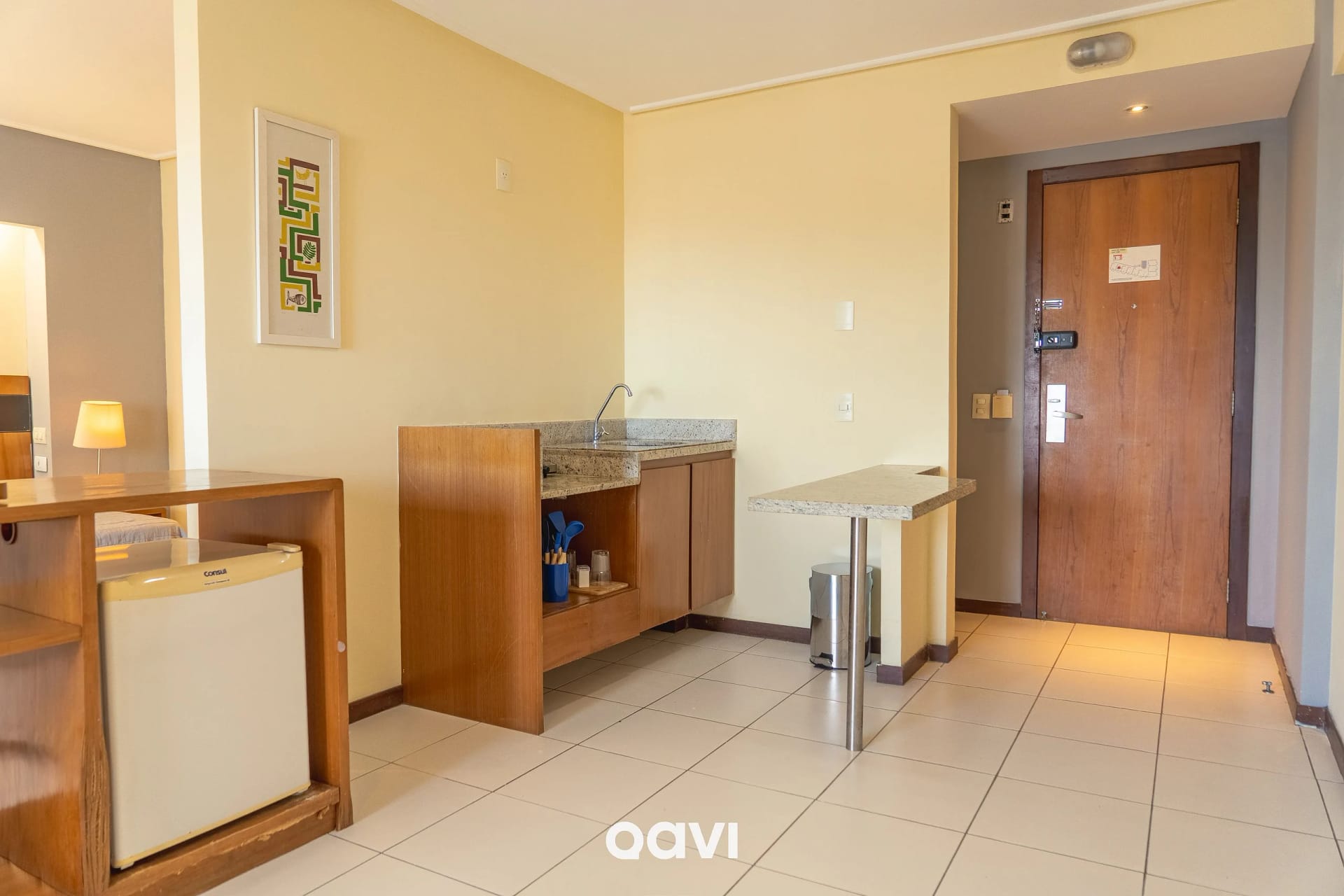 Cocina o kitnet — Flat em Petrópolis Vista Parcial Mar - Qavi