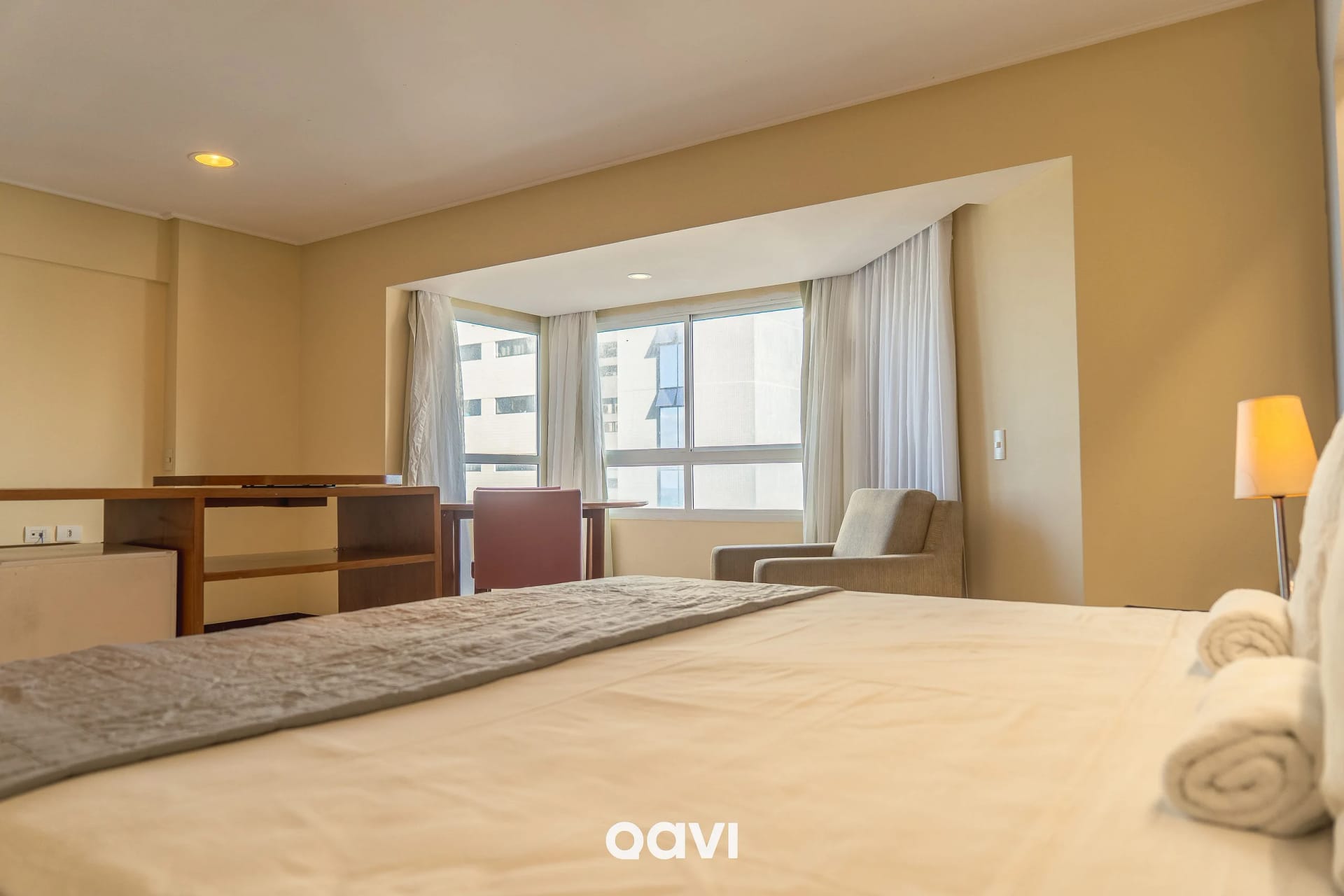Dormitorio — Flat em Petrópolis Vista Parcial Mar - Qavi